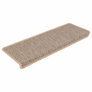 Alfombrilla Autoadhesiva Escalera Sisal 15 Uds | Alfombras De Escalera | Tapetes De Escalera Beige 65x21x4 Cm