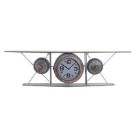 reloj pared hierro cristal 120x21x335 avion