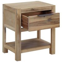 mesita de noche - mesilla de noche con cajon madera acacia maciza 40x30x48 cm