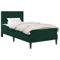 estructura de cama con colchon verde oscuro 90 x 190 cm vidaxl