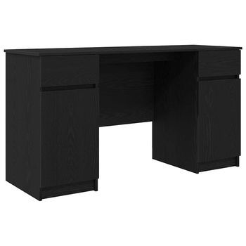 Escritorio Roble Negro Madera De Ingeniería 140 X 49 X 76 Cm Vidaxl