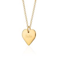 engraved gold plated heart necklace medium