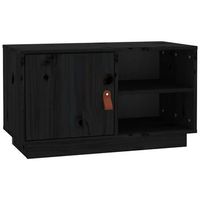 mueble de tv de madera maciza de pino negro 70x34x40 cm vidaxl