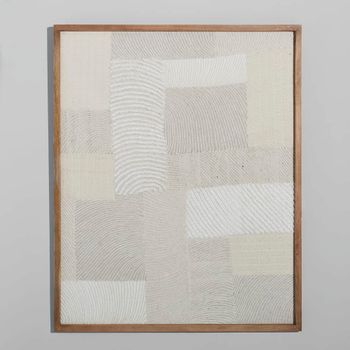 Decoración de pared abstracta beige, 120x151 cm