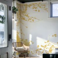 papel pintado panoramico ramas graficas amarillo 225 x 250c