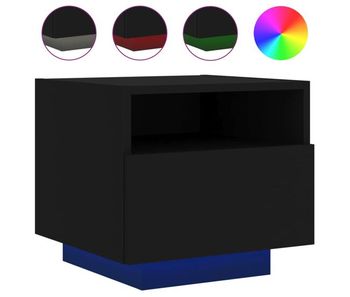 Vidaxl mesita de noche con luces led negro 40x39x37 cm