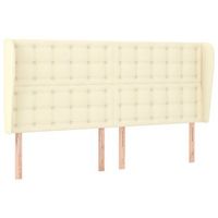 cabeceropanel de cabecero con orejas cuero sintetico crema 203x23x118128 cm