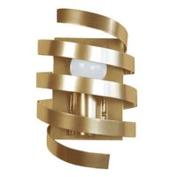 aplique de pared espiral metal dorado