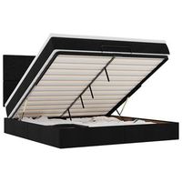 estructura de cama otomana con colchon tela negra 160x200 cm vidaxl