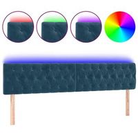 cabecero con led de terciopelo azul oscuro 180x7x7888 cm
