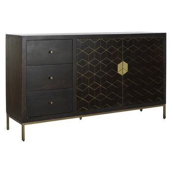 Buffet Acacia Metal 160x40x90 73,09 Marron Oscuro