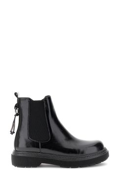botines brillantes con elásticos efecto arrugado black