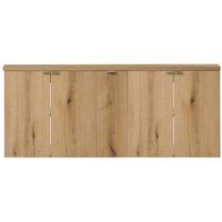 mueble bajo lavabo newport mural con 5 puertas 140x60x40 cm mdf - roble