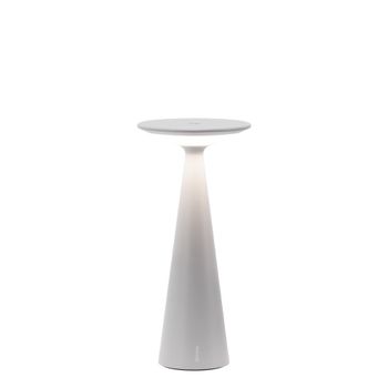Lámpara de mesa zafferano led de aluminio gris inalámbrica recargable