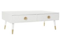 mesa centro de mdf y madera de abeto en blanco 120x65x42cm
