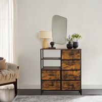 comoda tablero mdf revestimiento de melamina roble ahumado