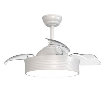 Ventilador de techo retráctil con luz led blanca