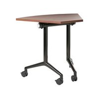 escritorio moderno plegable con ruedas mesa movil portatil 90 x 64 cm estructura metalica marron oscuro cavi