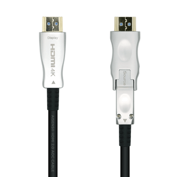 Aisens Cable Hdmi tipo a estandar macho a Hdmi tipo d micro macho V2 0 AOC desmontable premium alta velocidad 15m negro