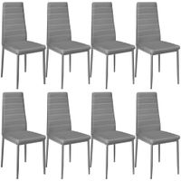8 sillas de comedor con acolchado polipiel 41 x 45 x 985 cm gris