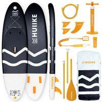 tabla paddle surf hinchable con accesorios huiike  sup con remo quillas inflador negra 10