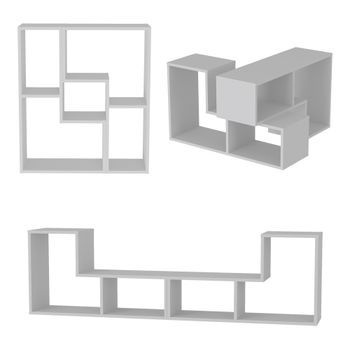 Juego De 2 Elementos Modulares Hustersurd 92x54x30 Cm -  Blanco [en.casa]