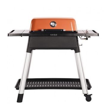 Everdure Force By Heston Blumenthal Barbacoa De Gas Con 2 Quemadores, Cuerpo De Aluminio Fundido, Naranja