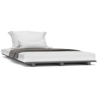 estructura de cama madera maciza de pino gris 100x200 cm vidaxl