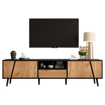 Mueble De Tv De 180 Cm - Mueble De Salón - Tv De 75 Pulgadas - Madera Maciza