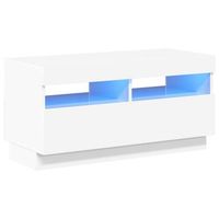 mueble tv  mueble de salon  armario tv con luces led blanco brillante 80x35x40 cm