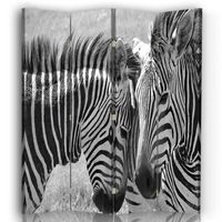 legendarte - biombo melenas bicolores - separador de ambientes para interiores cm 145x170 4 paneles