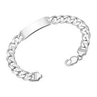 12mm 925 plata pulsera grabado