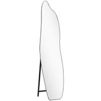homcom espejo de pie cuerpo entero sin marco espejo de pie forma irregular con soporte 40x4x160 cm negro y plata