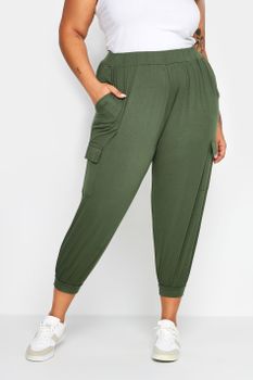 Yours Bombachos Capri Cargo Caqui, Mujer Curvy Y Tallas Grandes, Yours