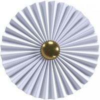 lampara aplique de pared flor en metal blanco y dorado - 30cm blanco