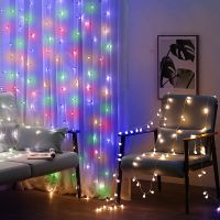 aigostar cortina de luces con control remoto 33m 300 led luces de cadena de cortina navidad 8 modos cadena de luces de brillo ajustable para interior exterior fiesta rgb