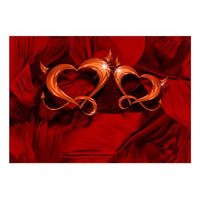 papel pintado 3d - dos corazones 200x140 cm