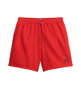 Superdry para hombre. M3010256A Bañador Essential rojo (M), Beachwear, Poliéster Reciclado, Sostenible