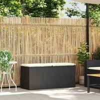 banco de jardin  banco exterior con cojin ratan sintetico negro 110x40x44 cm