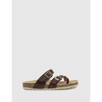 kamome sandalias bio dalma marron para mujer
