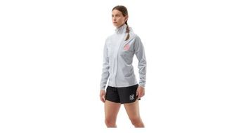 Chaqueta impermeable compressport hurricane gris para mujer
