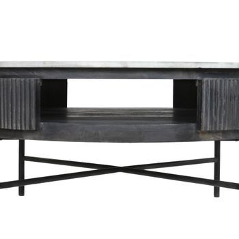 Mesa Centro Mango Marmol 90x90x42 Negro