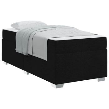 Estructura De Cama Negro 100 X 200 Cm Tela