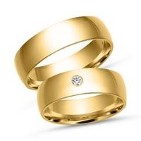 alianzas 18 quilates oro amarillo con diamante