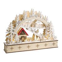 decoracion de navidad led figurita de madera accesorios navidenos marron claro goksjo