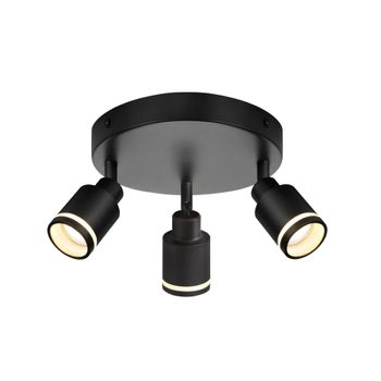 Nehrenberg - foco de techo de metal, negro, 20 cm, gu10
