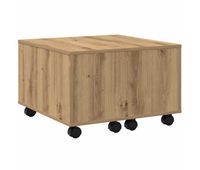 mesa de cafe - mesa de centro madera de ingenieria roble artisan 60x60x38 cm