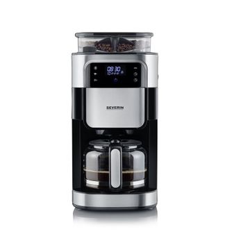 Severin Ka 4813 Cafetera con Molinillo de Goteo Jarra de Cristal 1,25 L 1000 W Negro