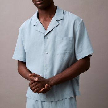 Calvin Klein Linen-Blend Sleep Shirt - M