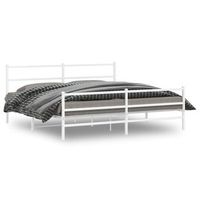 estructura cama metal con cabecero y estribo blanco 193x203 cm